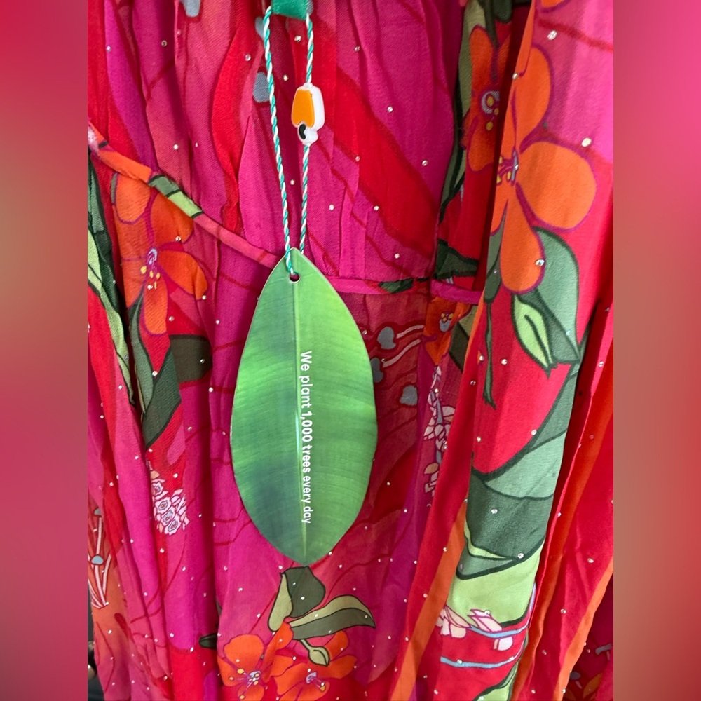 FARM RIO Red Pietra Floral Sleeveless Maxi Dress • S • NWT - Picture 13 of 16